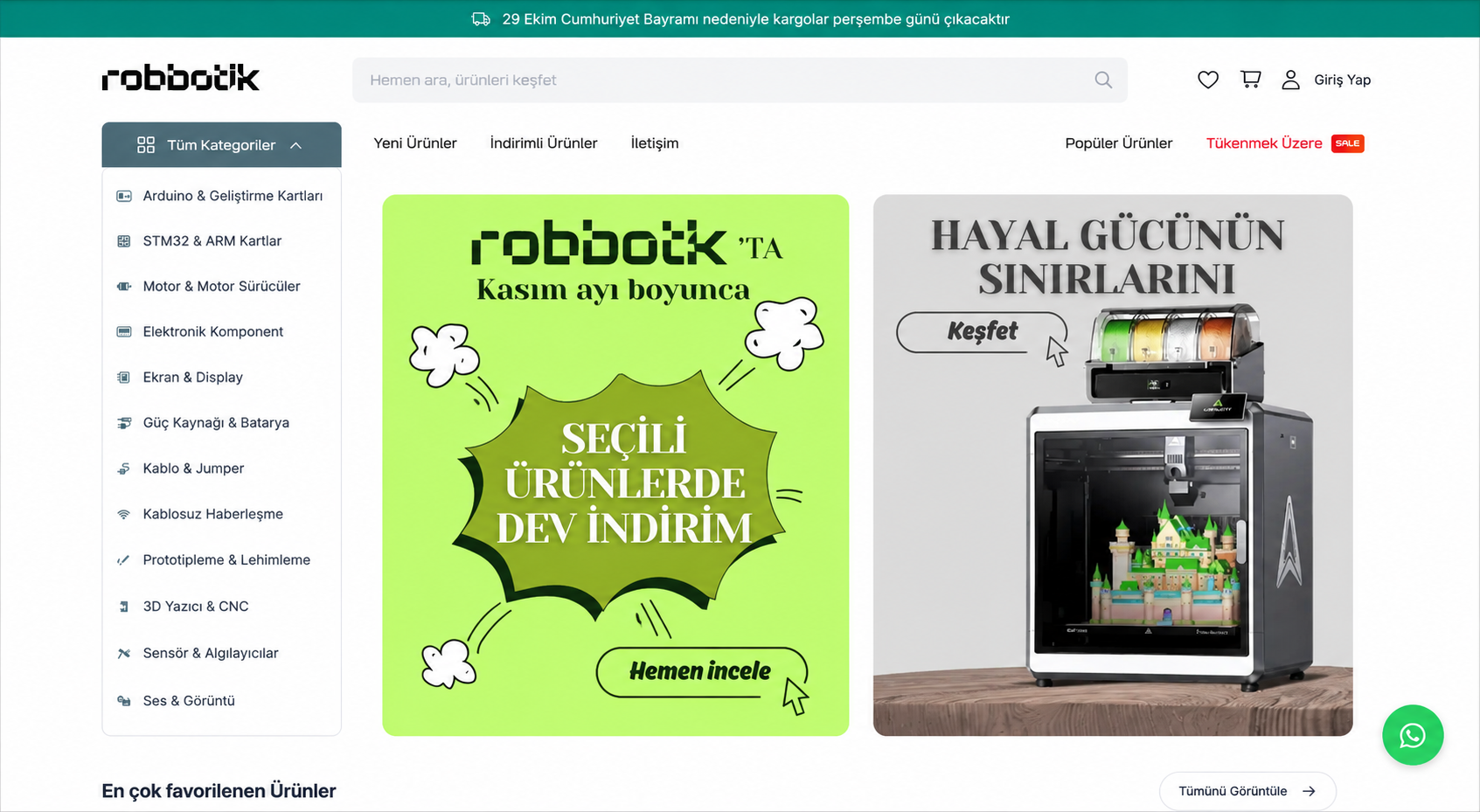 Robbotik e-commerce interface